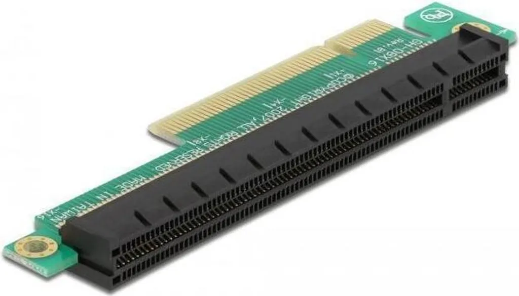 Riser PCIe x8 vers x16 Delock pour montage de GPU en boîtier PC