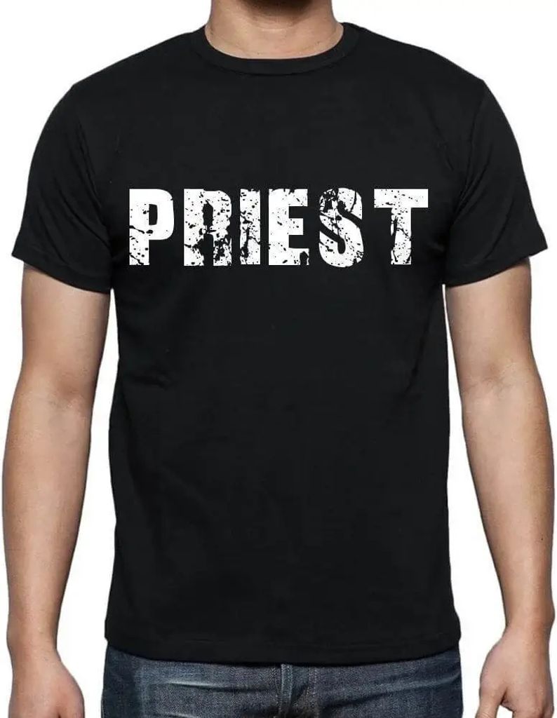 Herren Grafik T-Shirt Priester – Priest – Öko-Verantwortlich Vintage Jahrgang Kurzarm Lustige Druck Geburtstag Geschenk Mann