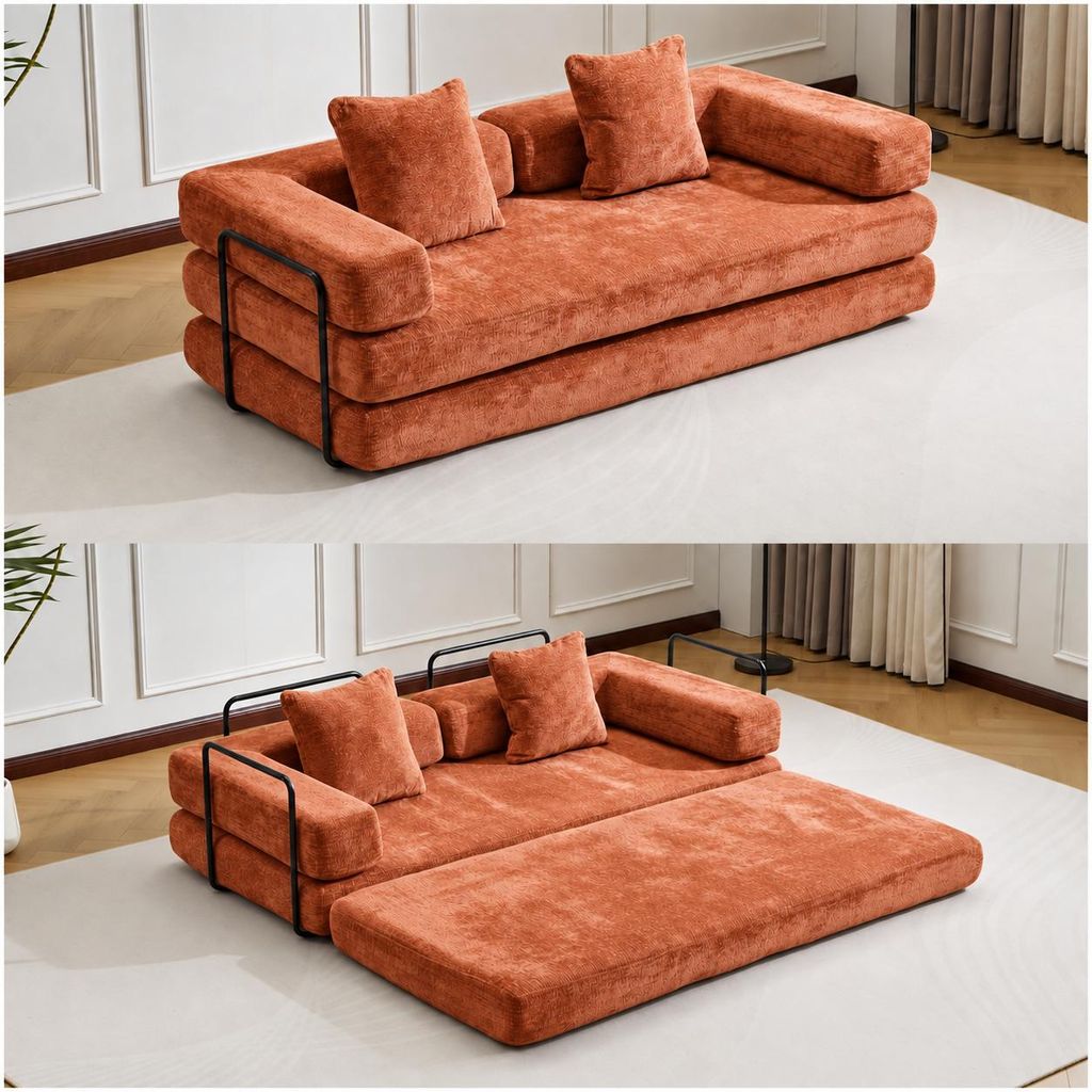 PixelPilot 2-in-1 Schlafsofa, Chenille-Sofa  Klappbares, Produktbild 