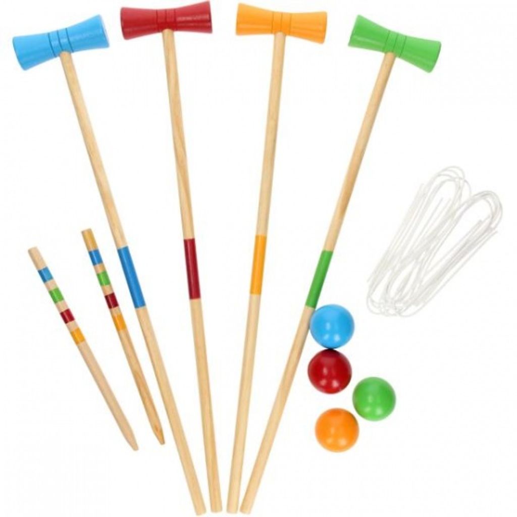 krocketspiel Holz 59 cm 20-teilig blank