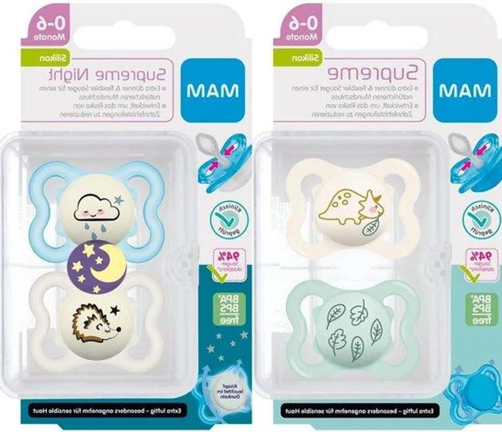 Tétines Nouveau-né 0-6 Mois en Silicone sans BPA avec Étuis Nomades x4