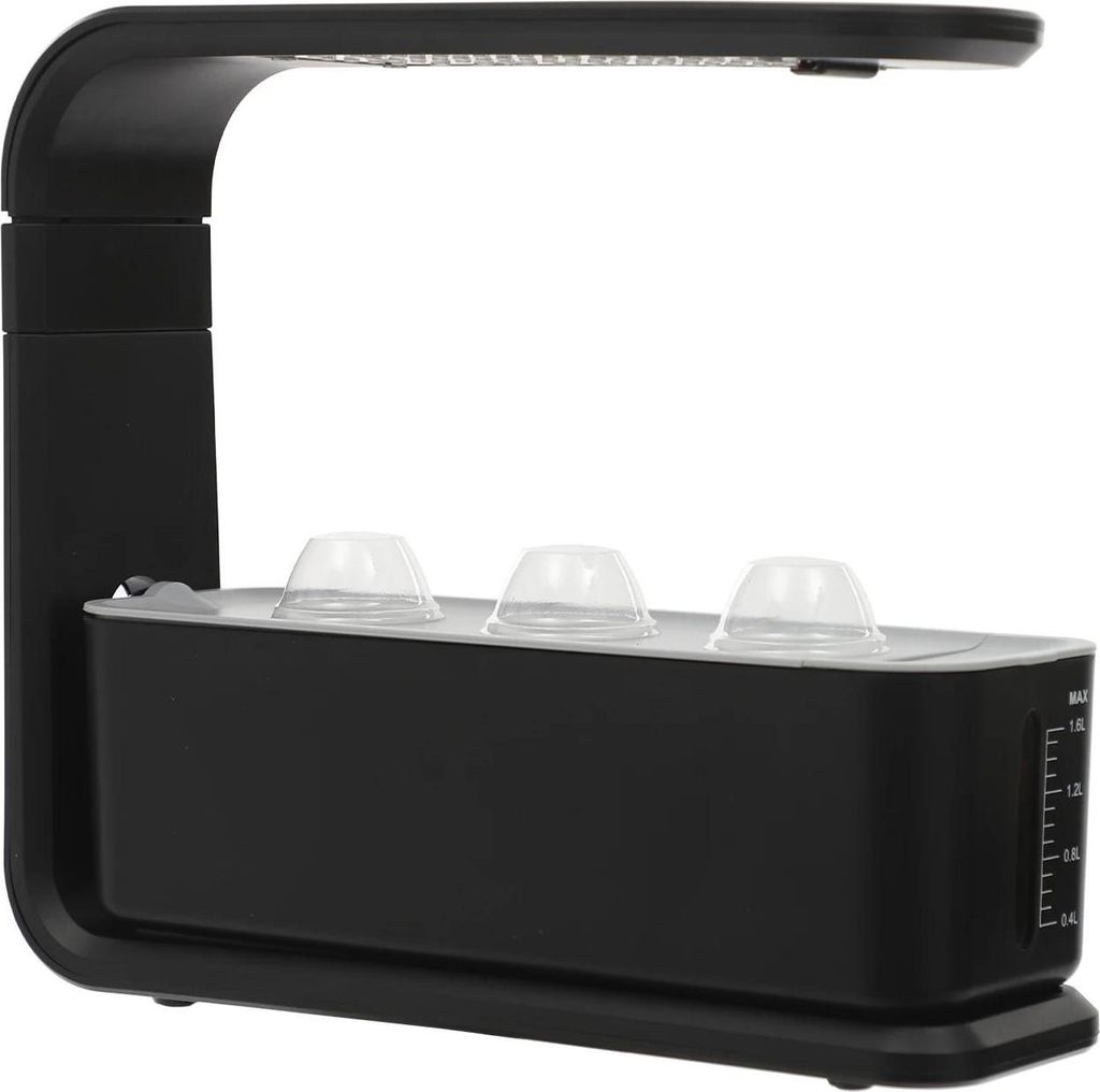 Hydroponischer Indoor-Kräutergarten - Tisch‐Pflanzset - 15W 60‐LED Pflanzenlicht - Höhenverstellbare Lampe - 3 Pflanzplätze - 1,6 l Wasserta...