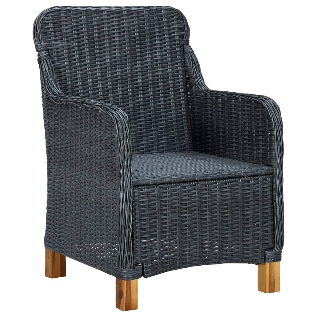 Möbel Gartenstühle - Gartenmöbel - Balkonstuhl mit Kissen 2er-set - multifunktional& Moderne - Poly Rattan Dunkelgrau - Stühle für Garten, Bal...
