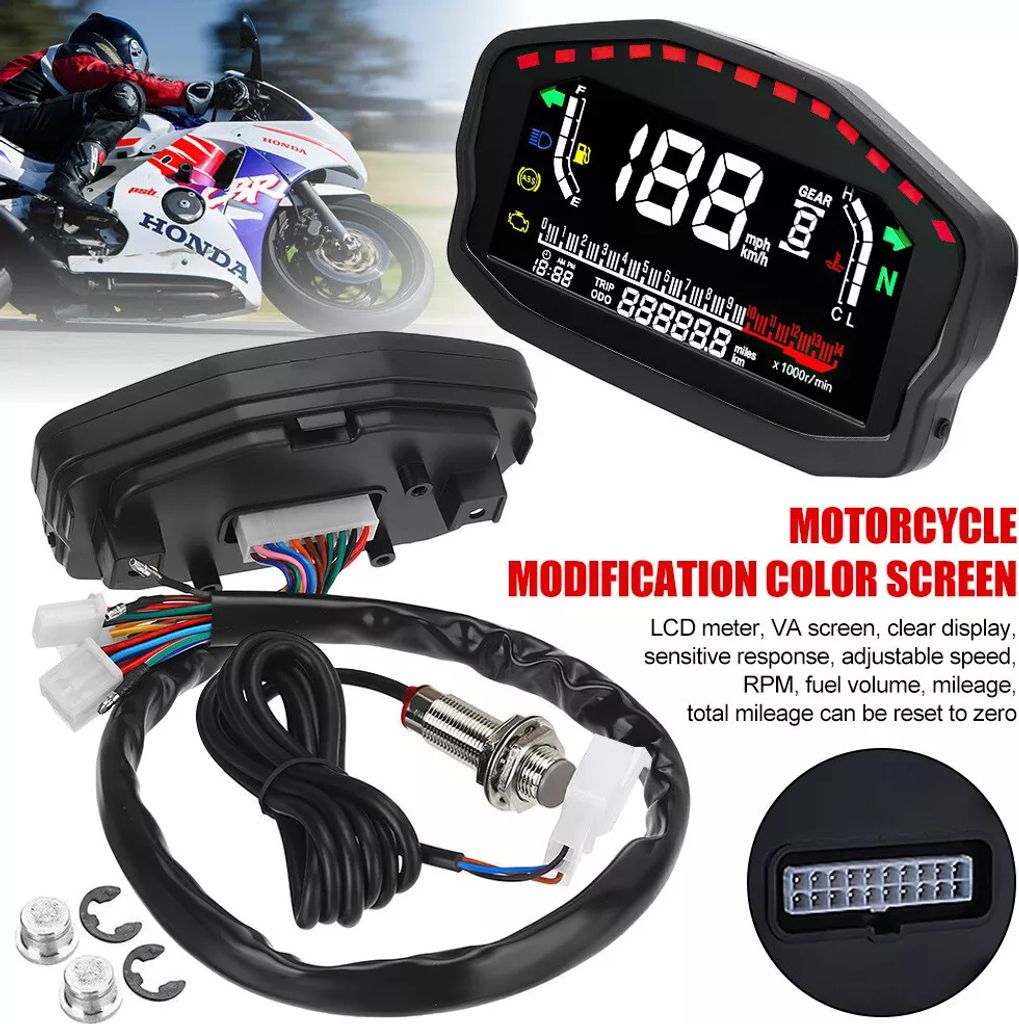 Universal-LCD-Tachometer für Motorräder (Digitaler Kilometerzähler)