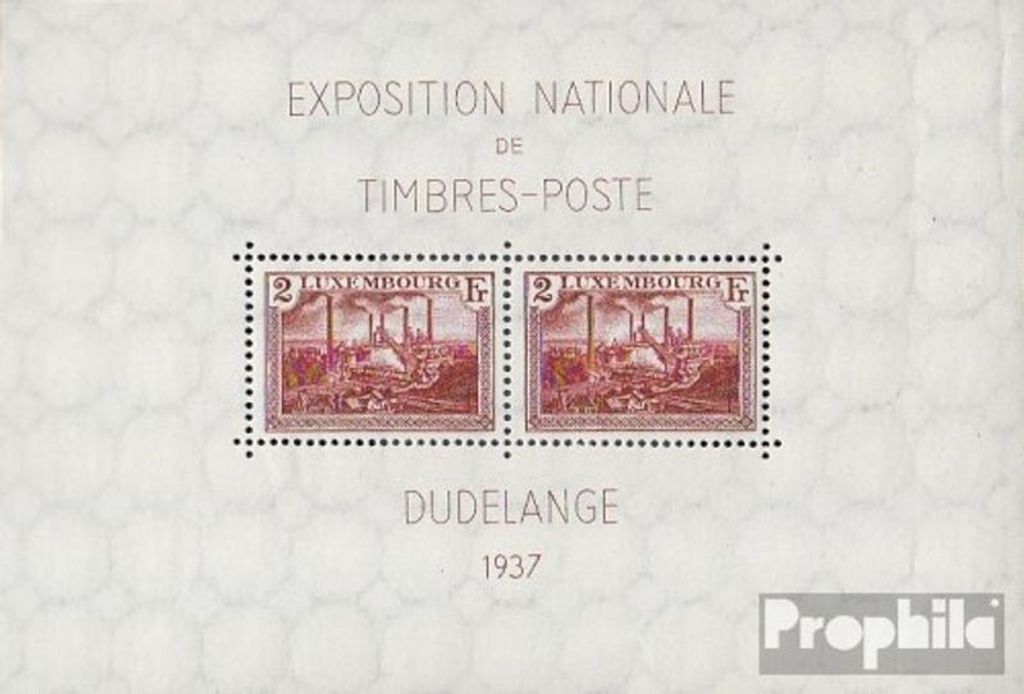 Briefmarken Luxemburg 1937 Mi Block2 (kompl.Ausg.) Produktbild 