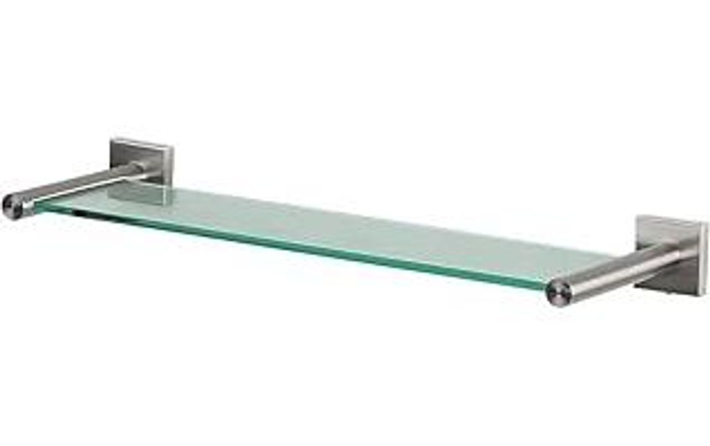Spirella Wand-Glasablage NYO Badezimmerablage Ablage Wandablage für das Badezimmer aus Glas und Edelstahl 40cm - zum kleben und Bohren