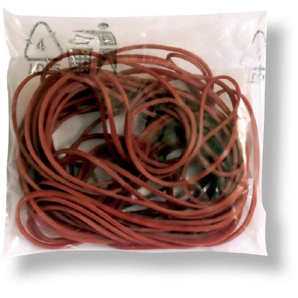 Gummibänder Durchmesser 4 cm/Breite 1 mm, 50 Stück - rot
