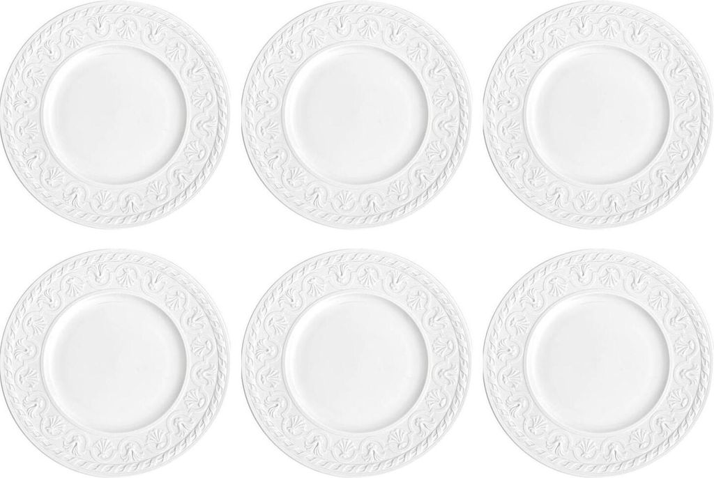 Villeroy & Boch CELLINI Brotteller, Kuchenteller D. 18cm 6er Set weiß Porzellan