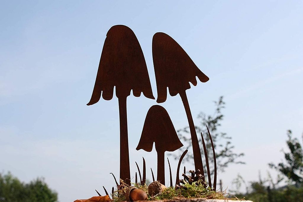 Rostikal Edelrost Pilze 25 cm - Herbst Beetstecker Gartendeko