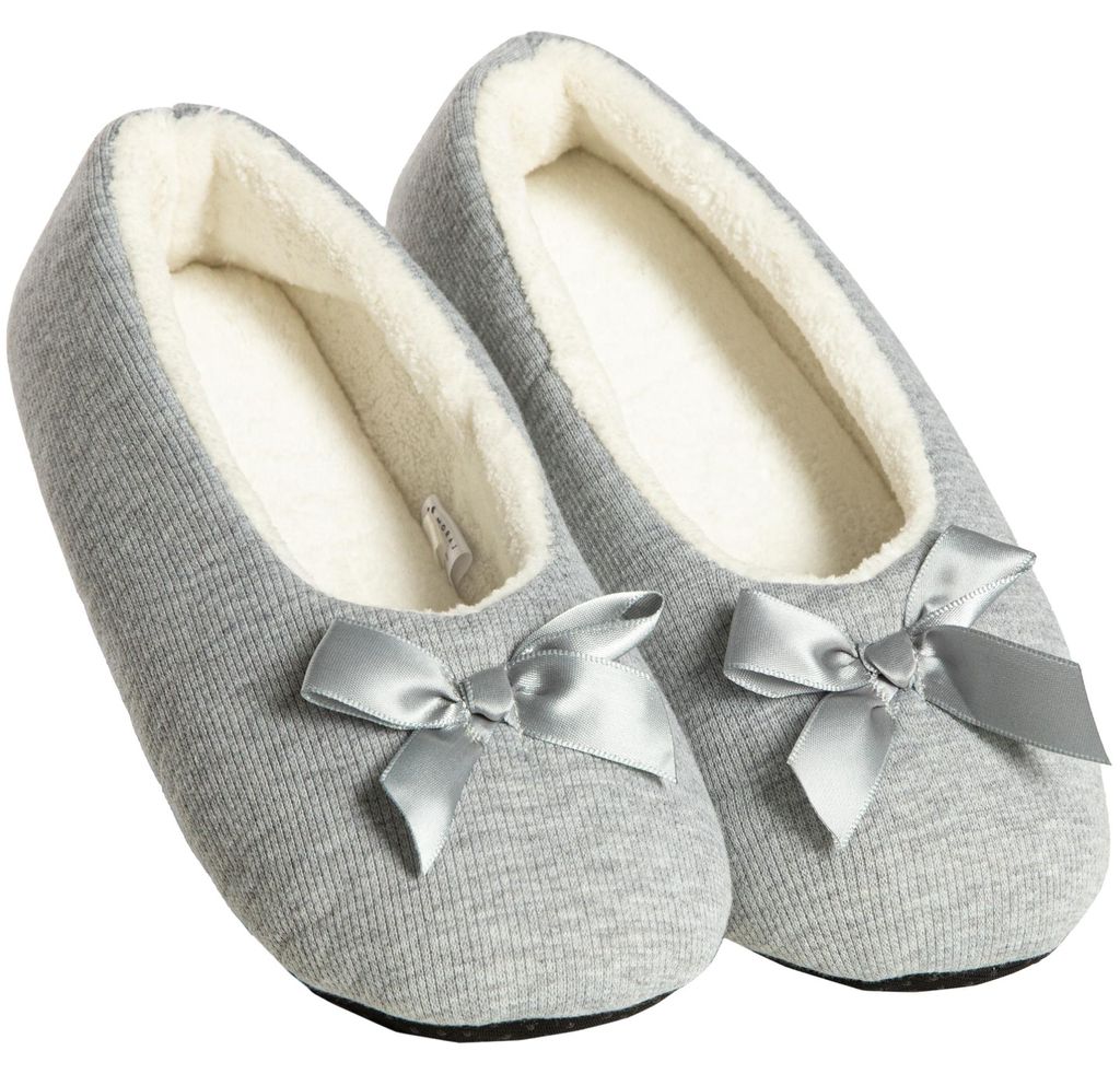 Pantofole da donna grigie - ballerine taglie 38-39 - suola Immagine del prodotto 