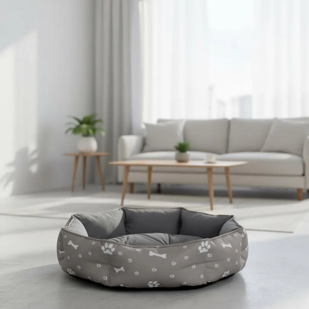 Cuccia per cani Divano per cani Cuccia per gatti Ø60cm Grigio Cuscino per cani Cuscino reversibile Cesto per cani