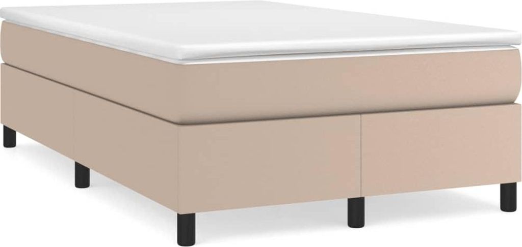 vidaXL Boxspringbett Matratze Cappuccino-Braun 120x190 cm Kunstleder