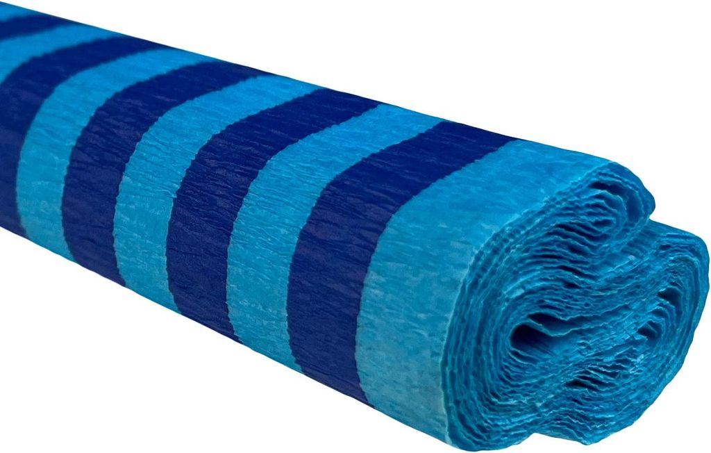 Gekräuseltes Seidenpapier mit blauen Streifen, 50 x 200 cm – 10 Rollen von Tymos