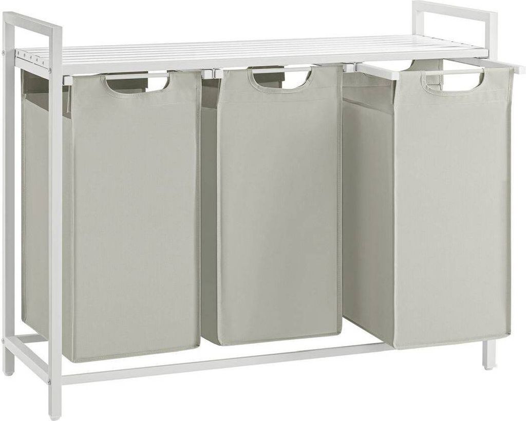Koš na prádlo bílo-šedý 3 přihrádky x38L Obrázek produktu 12