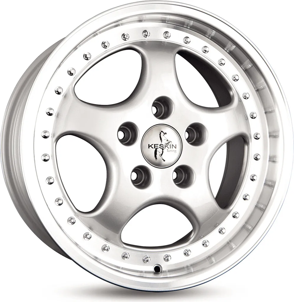 Jante alu argent polie Keskin KT2 Cup 8.5x18 entraxe 5x130 déport 52