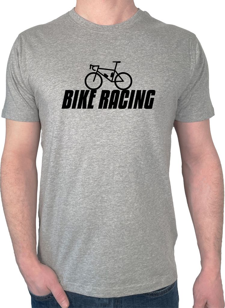 Huuraa Herren T-Shirt Bike Racing Fahrrad 3XL Sport Grey Bio Baumwolle Fairtrade Herrenshirt Geschenkidee