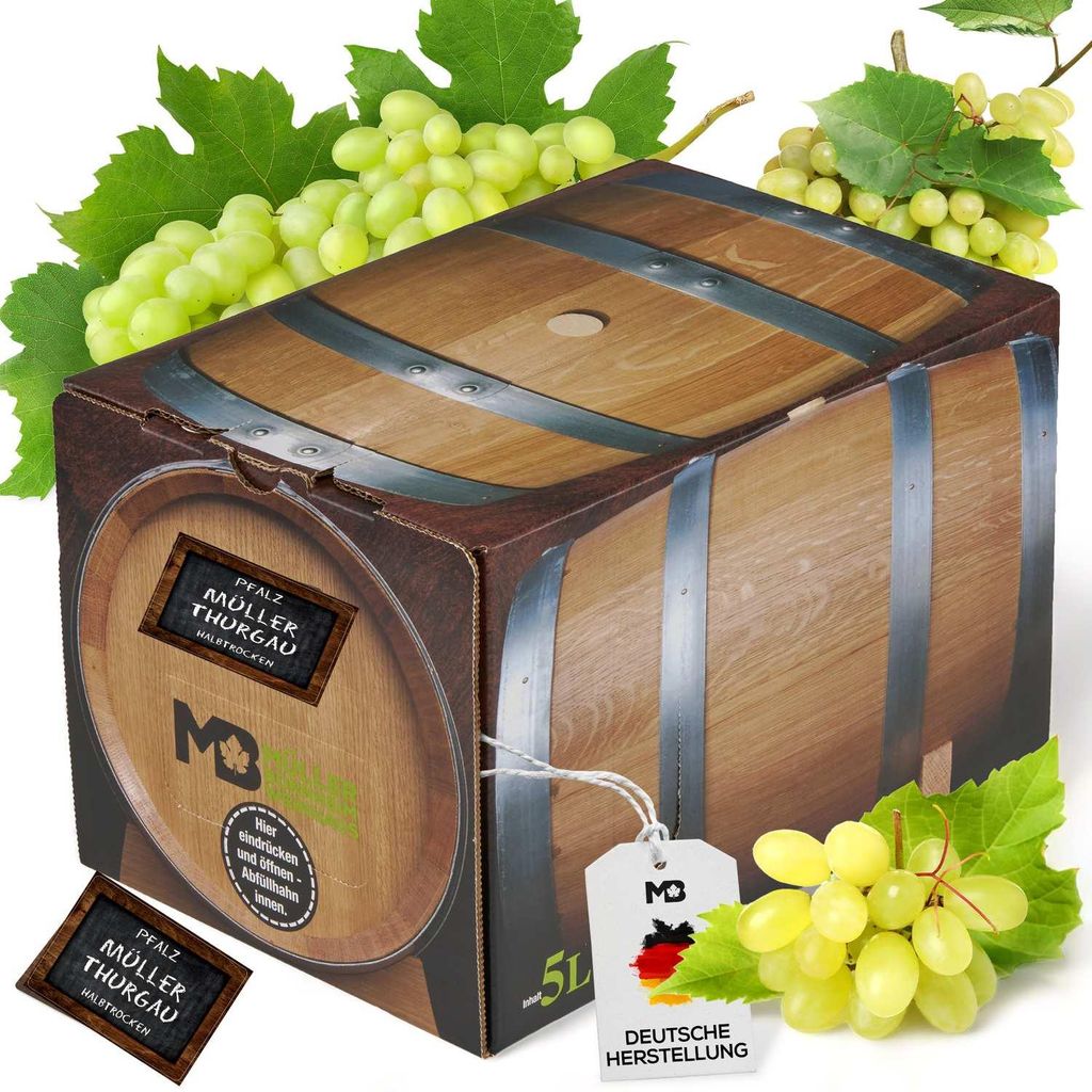 Bag in Box Wein Müller Thurgau Weißwein halbtrocken 5 L Produktbild 