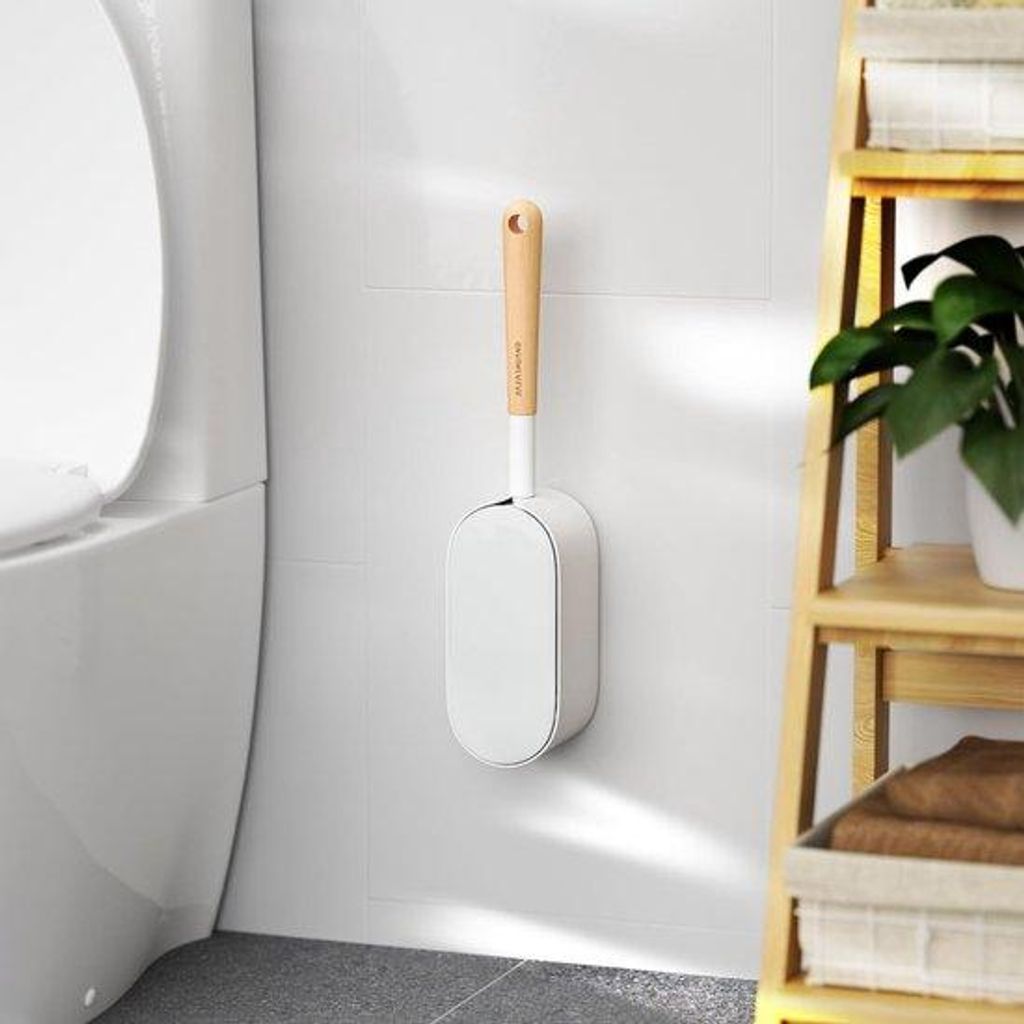 Famanu Toilettenbürste mit Halter aus Holz, stilvolles Design