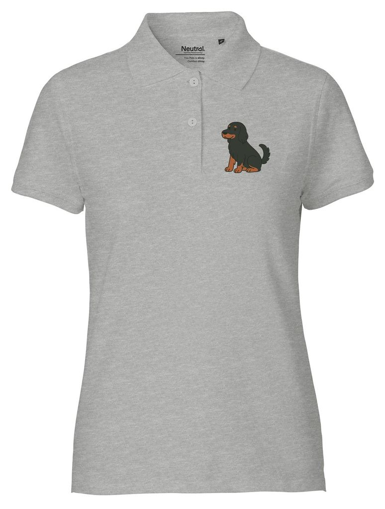Huuraa Damen Polo Shirt Gordon Setter Comic Gordi XXL Sport Grey Bio Baumwolle Fairtrade Poloshirt Geschenkidee