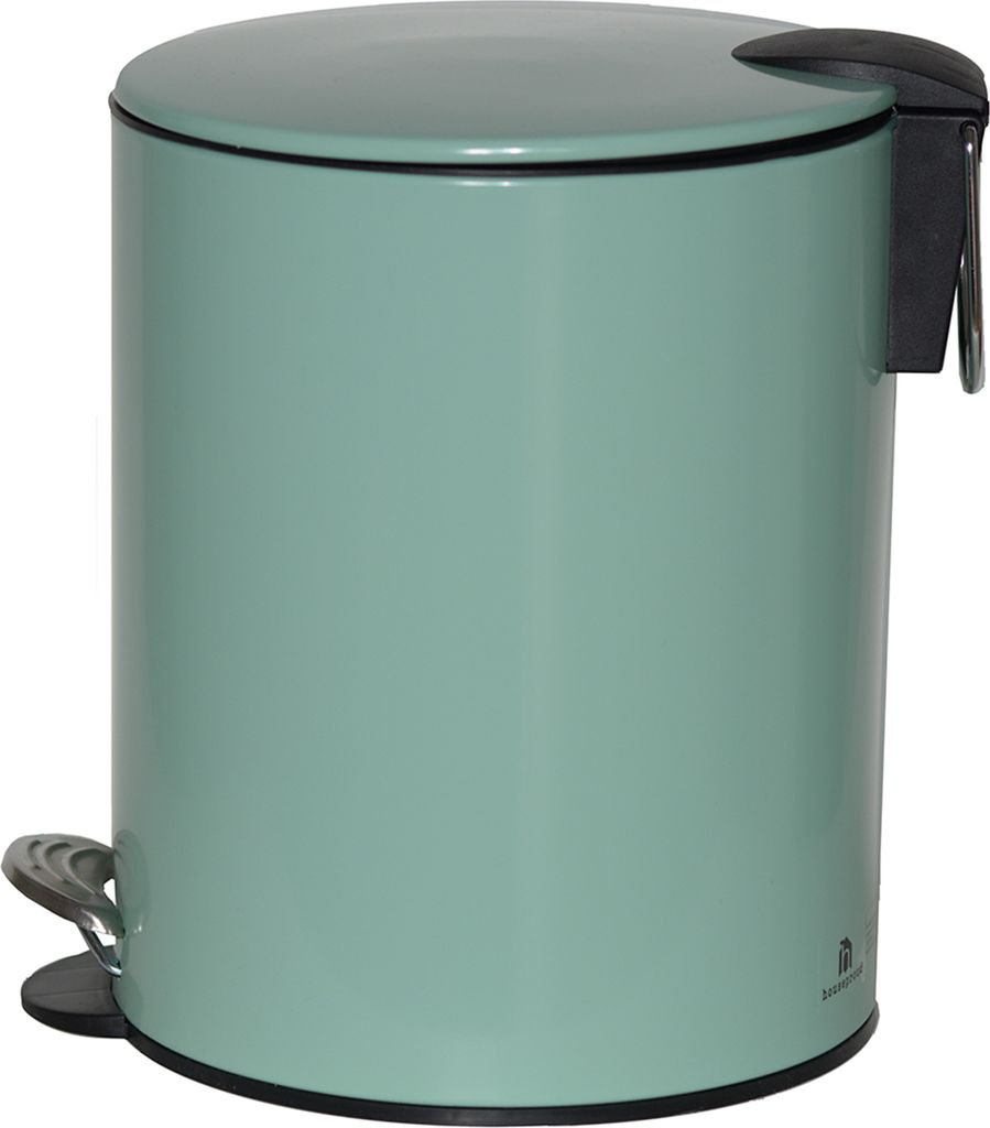 Edelstahl Abfallbehälter 5 L aqua mit Fußpedal, Soft-Close Produktbild 
