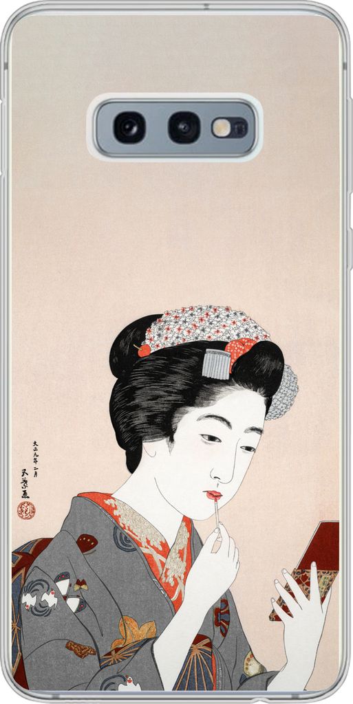 MuchoWow Handyhülle Schutzhülle Hülle für Telefoonhoesje Samsung Galaxy S10e Japanisch - Frau - Make-up - Altmodisch Silikon Softcase Handy H...