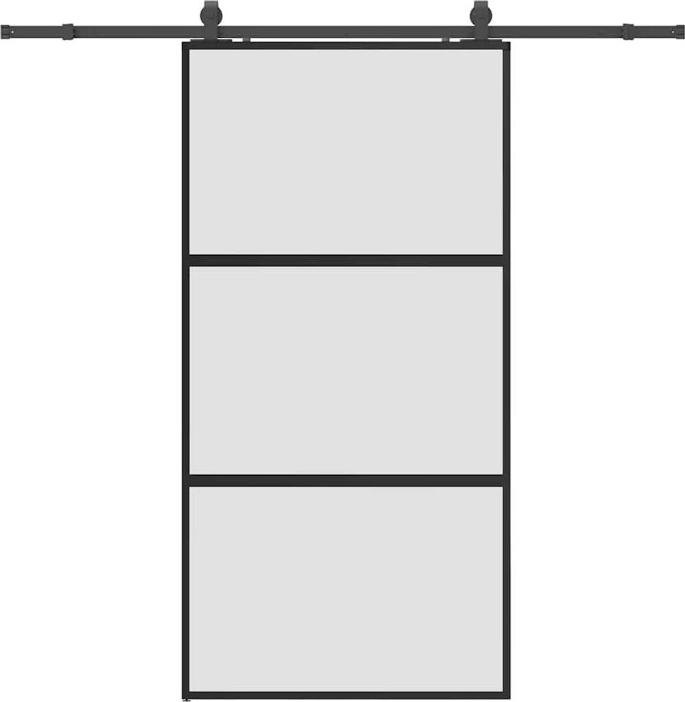 vidaXL Schiebetür mit Beschlag Schwarz 102,5x205 cm Produktbild 