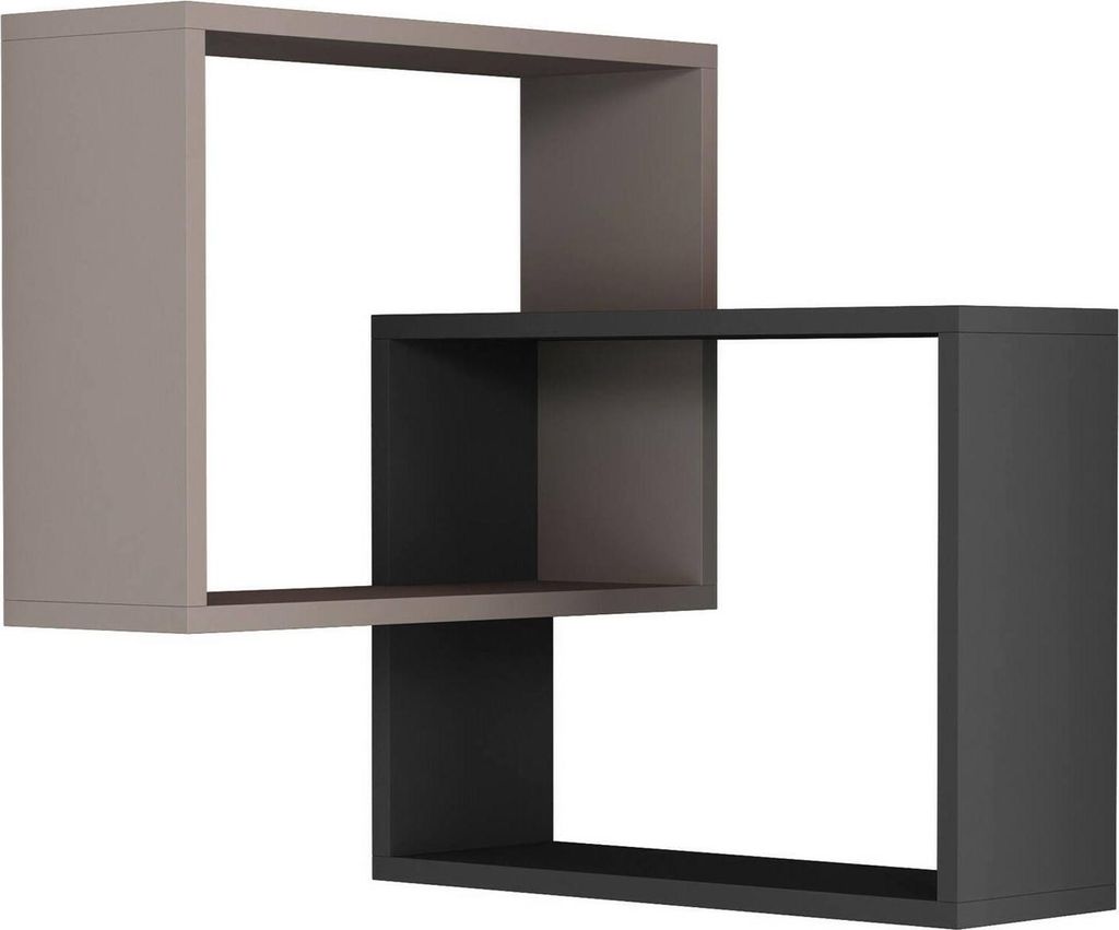 Regal Acheron, Gestell, Wandregal, Mehrzweckregale, 68x60 h68 cm, Beige und Anthrazit