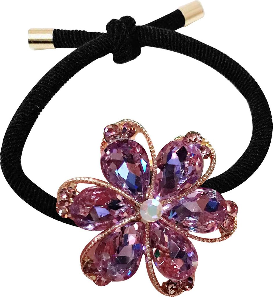 Blumen-Haargummi mit Strass Raffiniert Violett