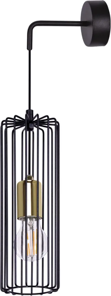 Luminaire mural salon et chambre GABIA noir et doré 50cm culot E27