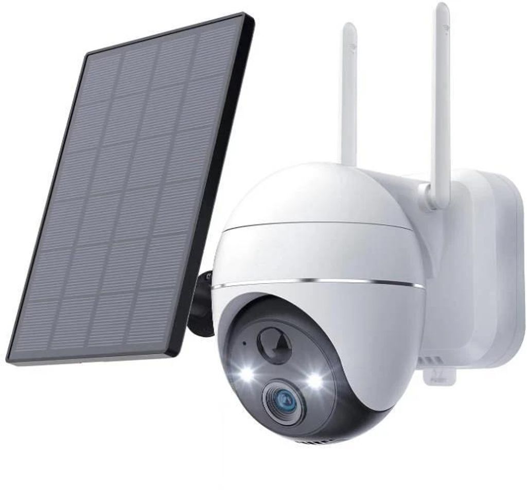 5MP Überwachungskamera Aussen mit Solarpanel WLAN Kamera Outdoor mit PIR- & KI-Erkennung 2,4GHz Wi-Fi IR-Nachtsicht 2-Wege-Audio Wetterfest