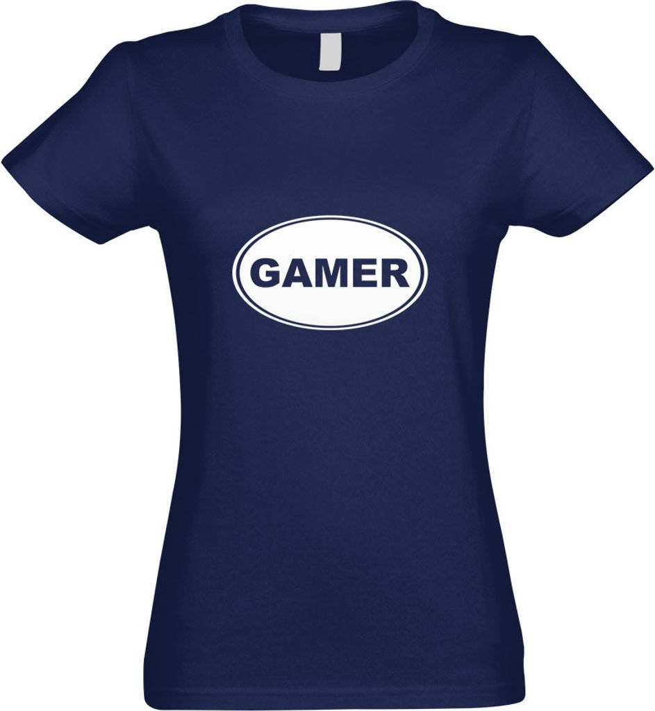 Kiwistar - T-Shirt tailliert - Damen - Navy - Gamer - mit Motiv Bedruckt - Funshirt Design - Sport - Freizeit - Damen - S