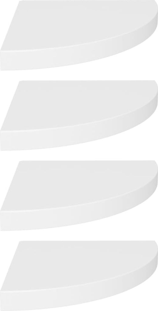 vidaXL Étagères coulissantes d'angle 4 pcs. Blanc 35x35x3,8 Image du produit 