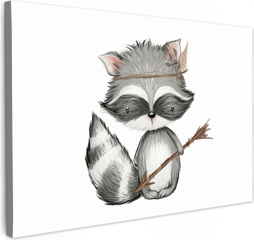 Wanddeko 120x80 cm - Kinder - Waschbär - Waldtiere, Deko, Produktbild 