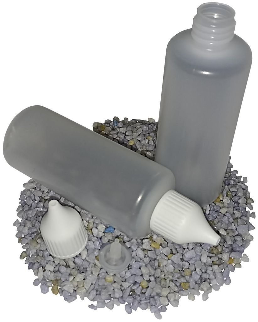 30 Fenstermalflasche Kira 80ml mit naturfarbener Auftragsspitze und weißem Deckel