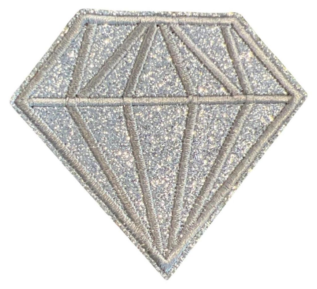 Diamant-Silber-Glitzer-Emblem-Aufnäher zum Aufbügeln Produktbild 