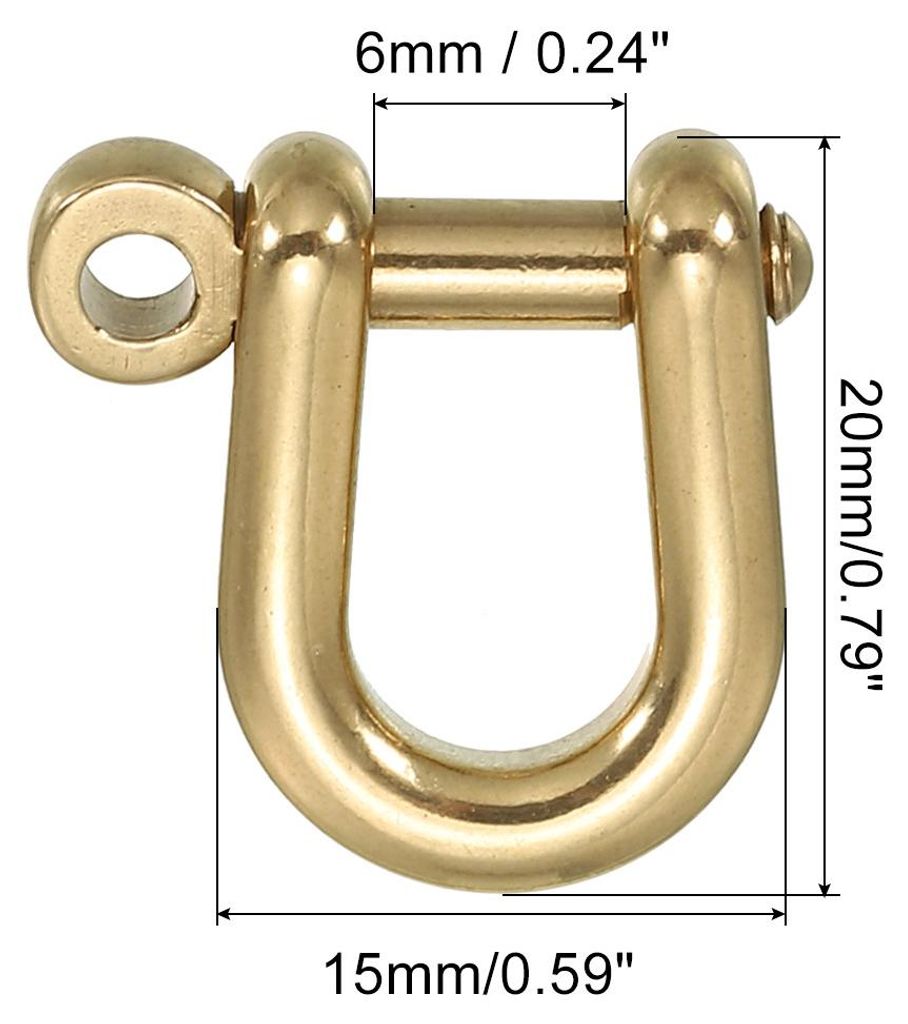D-Ring Sch?kel, 3 Stš¹ck 1/4 Zoll Innenbreite Massivmessing U-Form Kleine Sch?kel fš¹r DIY Lederhandwerk Ersatz