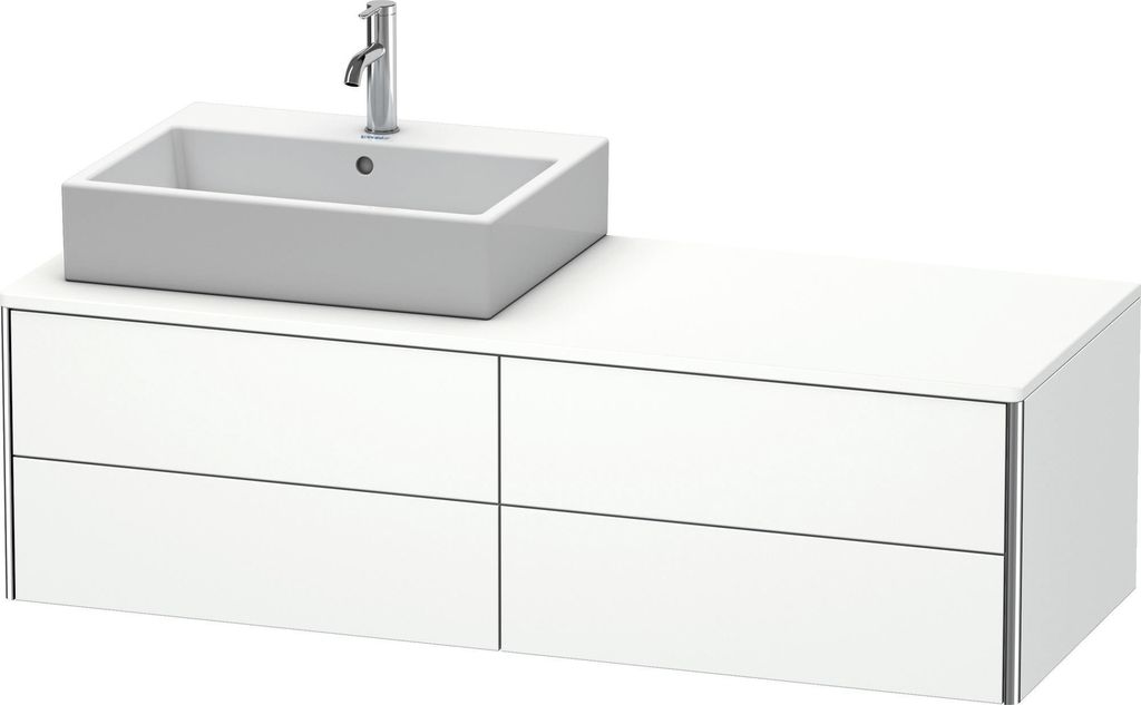Duravit XSquare Konsolenwaschtischunterbau wandhängend, 4 Schubkästen, Becken links, 1400x400x548mm, XS4913L1818