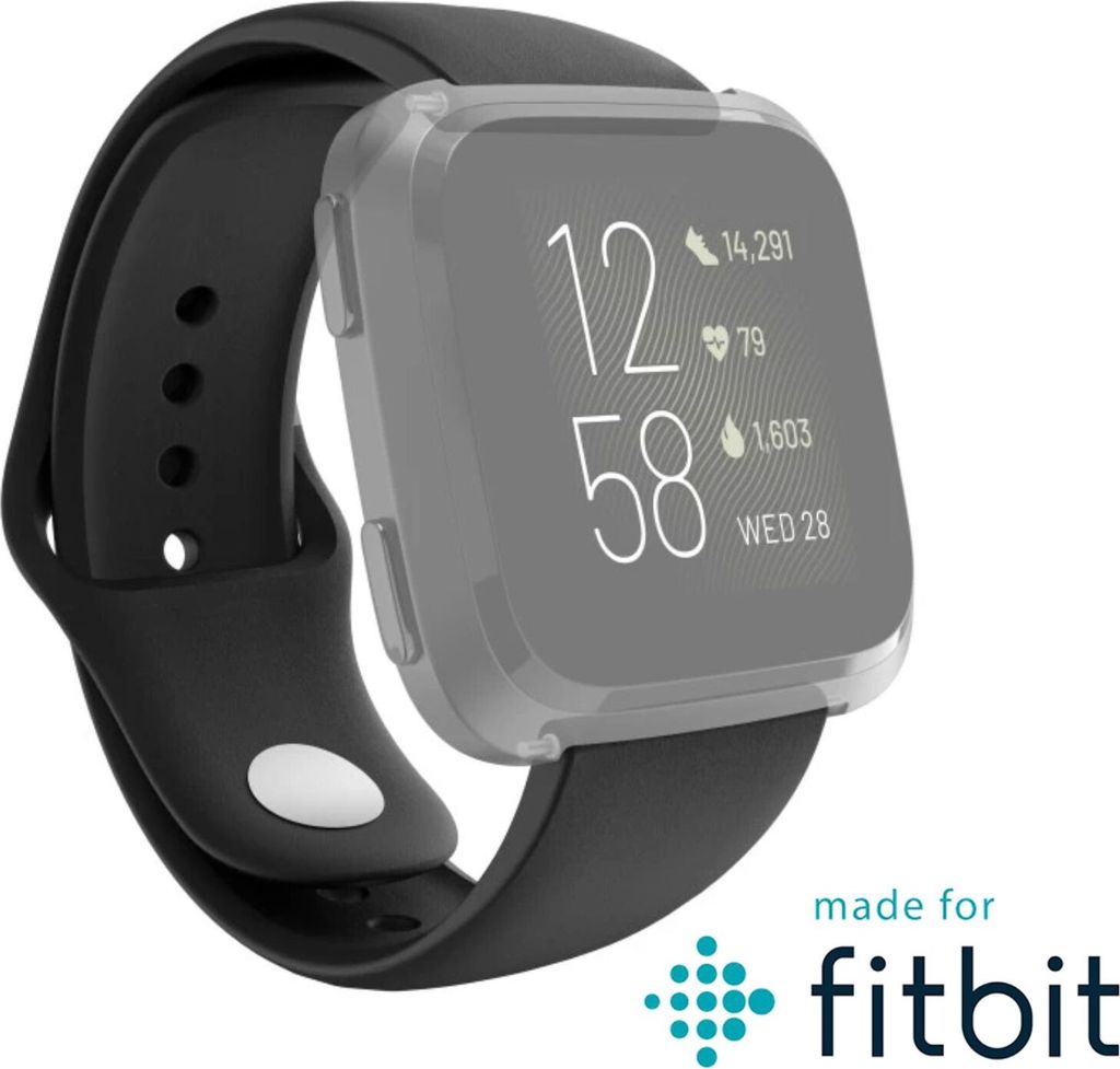 Bracelet en silicone pour Fitbit Versa 1/2/Lite noir Image du produit 