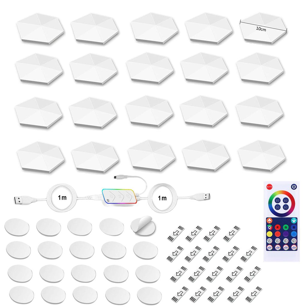 20 Stück RGB Sechseck Wandleuchte App-Steuerung Produktbild 9