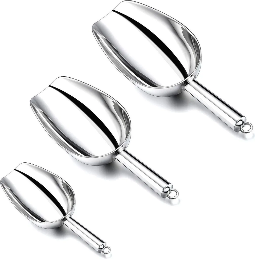 Set de Pelles à Glace Inoxydables 3/5/8 Oz avec Finition Miroir Pro