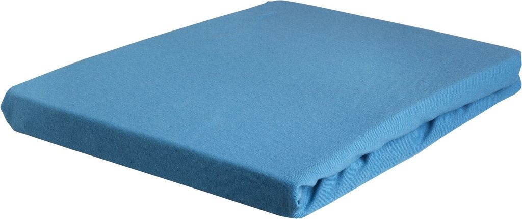 Jersey-Spannbettlaken - Stahlblau - Baumwolle - 180 x 200 cm