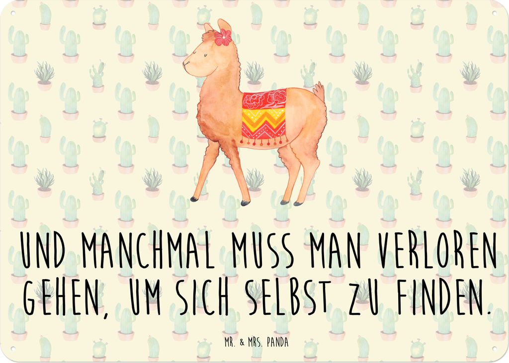 Mr. & Mrs. Panda tafel Alpaka Stolz DIN A5 - Kaktus Grün - Geschenk, Schild, Türschild, Lama, Magnetschild, Wandbild, Nostalgieschild