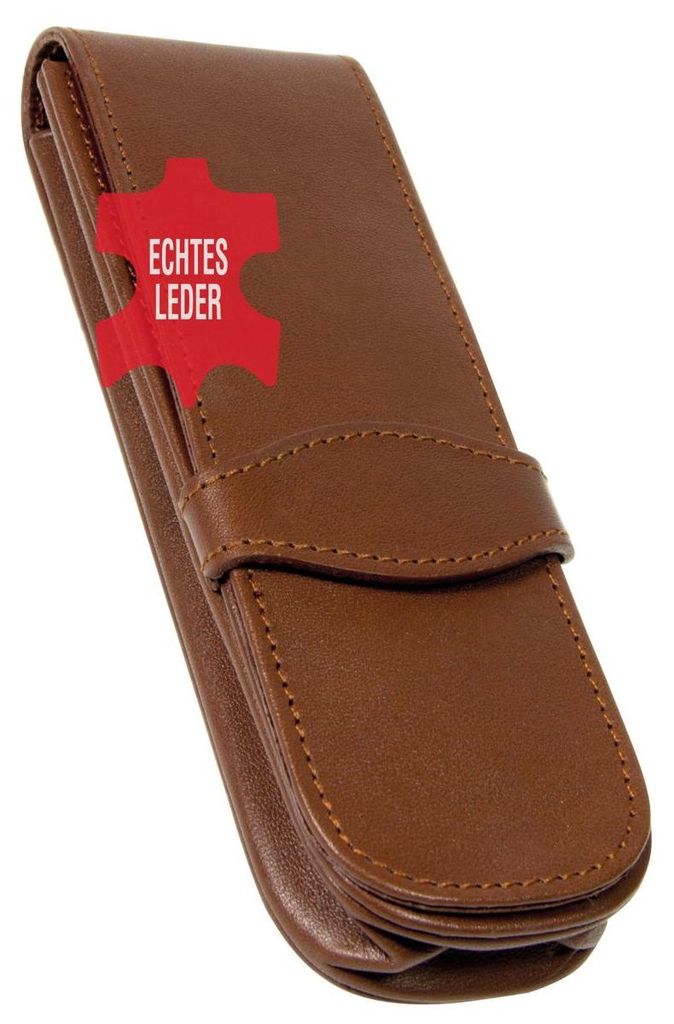 ONLINE Lederetui Classic für 2 Schreibgeräte ungefüllt braun