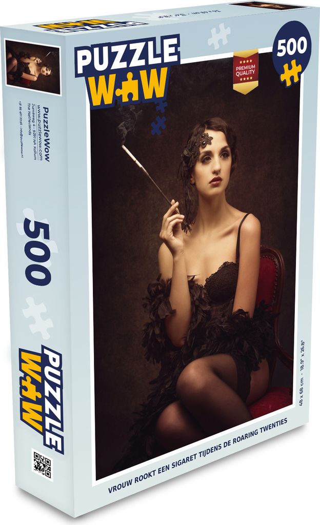 MuchoWow Puzzle 500 Teile Frau raucht eine Zigarette in den Roaring Twenties - Denken - Spiel - Toy