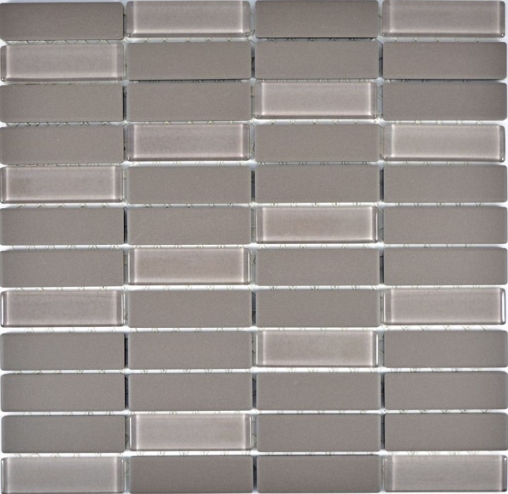 Mosaik Fliese Keramik Stäbchen grau unglasiert Glas MOS24-0204_f