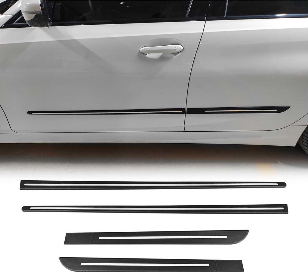Seitentürleiste Türleisten Türschutzleisten für Skoda Fabia ABS Chrom Schwarz 4x