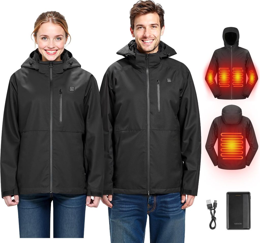 VEVOR Beheizte Jacke für Damen mit 7,4-V-Akku, elektrischer Produktbild 