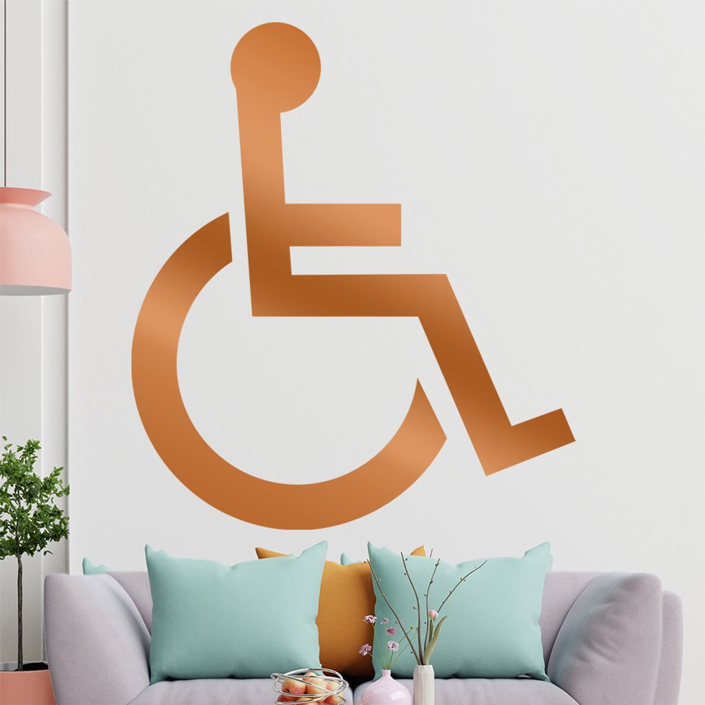 KIWISTAR Behinderung - Rollstuhl Wandtattoo in 6 Größen - Wandaufkleber Wall Sticker - Dekoration, Küche, Wohnzimmer, Schlafzimmer, Badezimmer