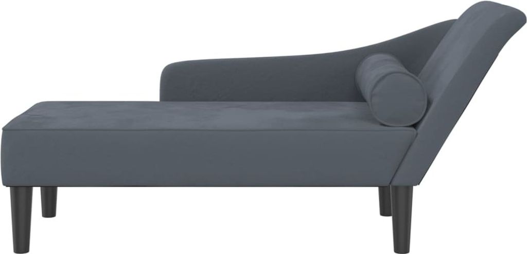 vidaXL Chaiselongue mit Kissen Dunkelgrau Samt Produktbild 2