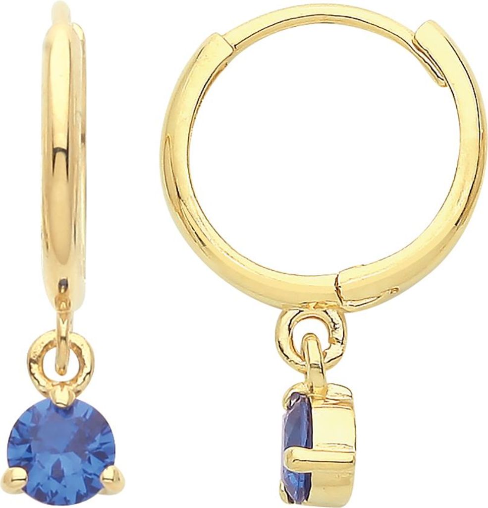 Elegante 9 Karat (375) Gold Damen - Paar Ohrringe mit Zirkonia - 16mm*4mm; TRS36322